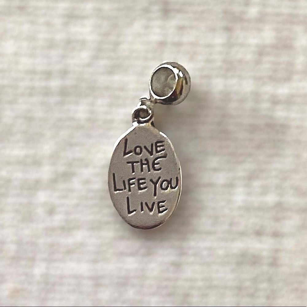 Love the Life You Live, Live the Life You Love Silver Charm